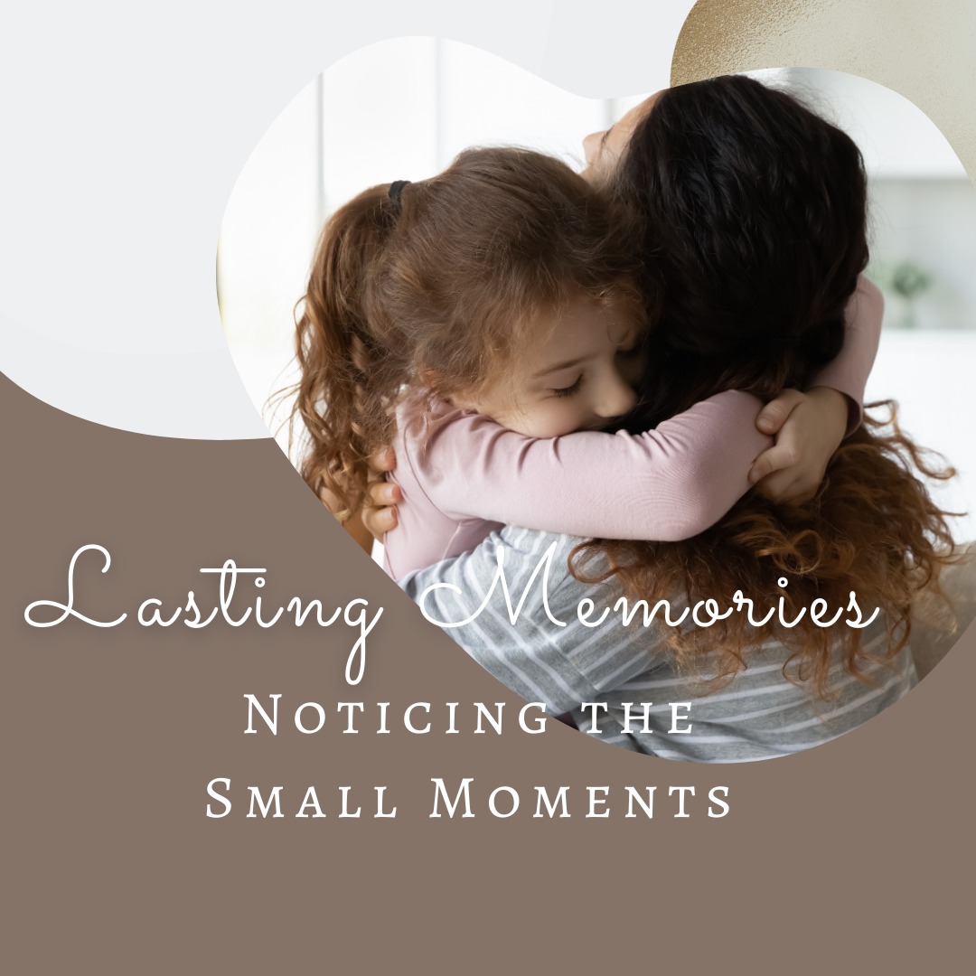 Lasting Memories: Noticing the Small Moments// picture of a little girl hugging someone 