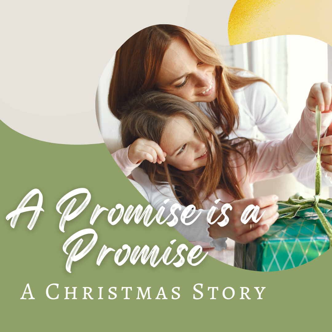 A Promise is a Promise: A Christmas Story // a picture of a mother and young daughter opening gifts together