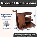 ButterTree Nightstand Organizer Wood Docking Station for Men