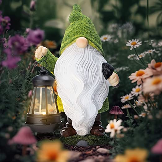 Solar Garden Decor Gnomes Garden Decorations for Yard & Lawn Green