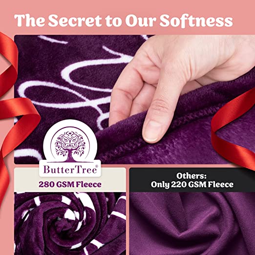 ButterTree I Love You Blanket Repeated
