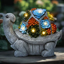 Solar Turtle Garden Decor for Outside - 7.68 x 5.91 x 9.84 Inches, Orange