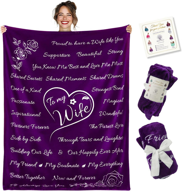 To My Wife Gift Blanket (Purple) by ButterTree® ButterTree® Blankets