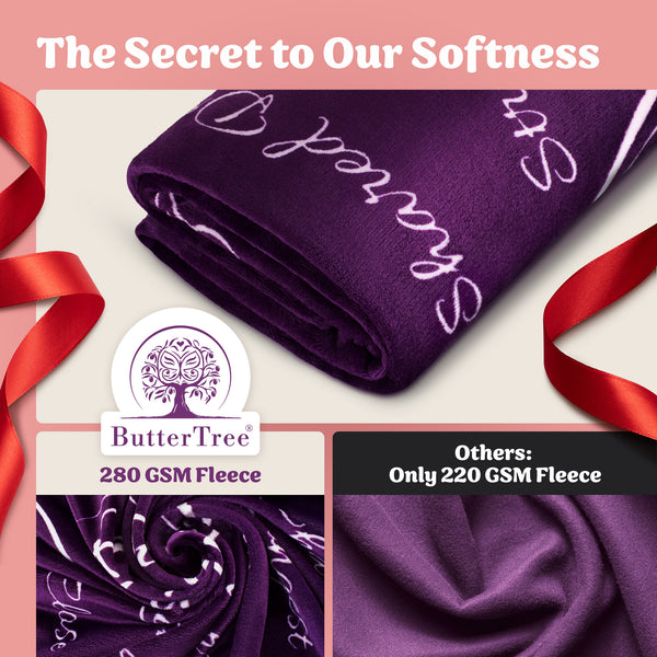 WISH TREE Boyfriend Blanket, Gifts for Boyfriend, Birthday Gifts for  Boyfriend, Purple Fleece Throw 50 X 60 inch Machine Washable 