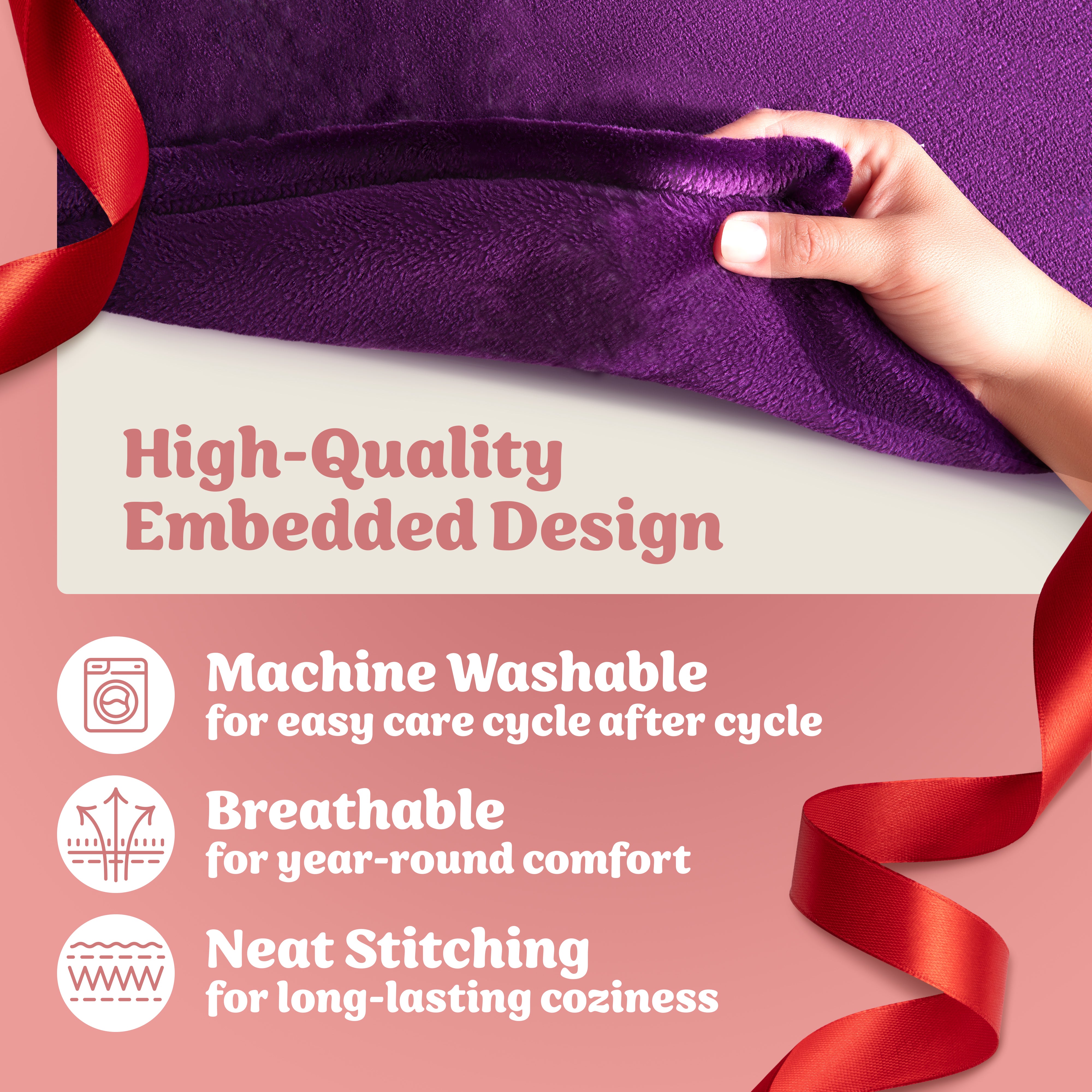 Plain Throw Blanket (Purple)