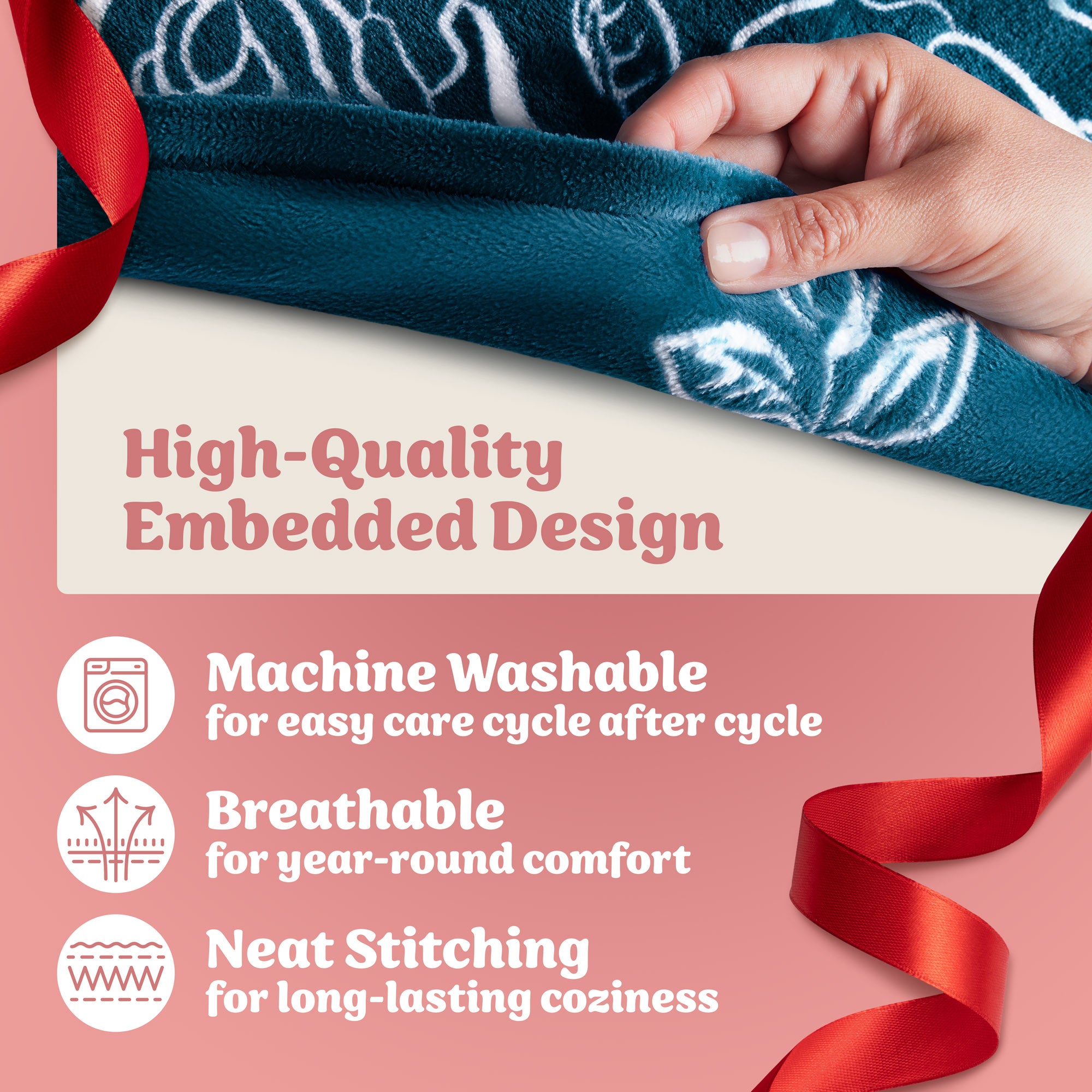 Daughter Gift Blanket (Coral Blue)