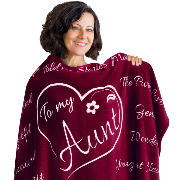 Aunt Gift Blanket (Merlot Red)