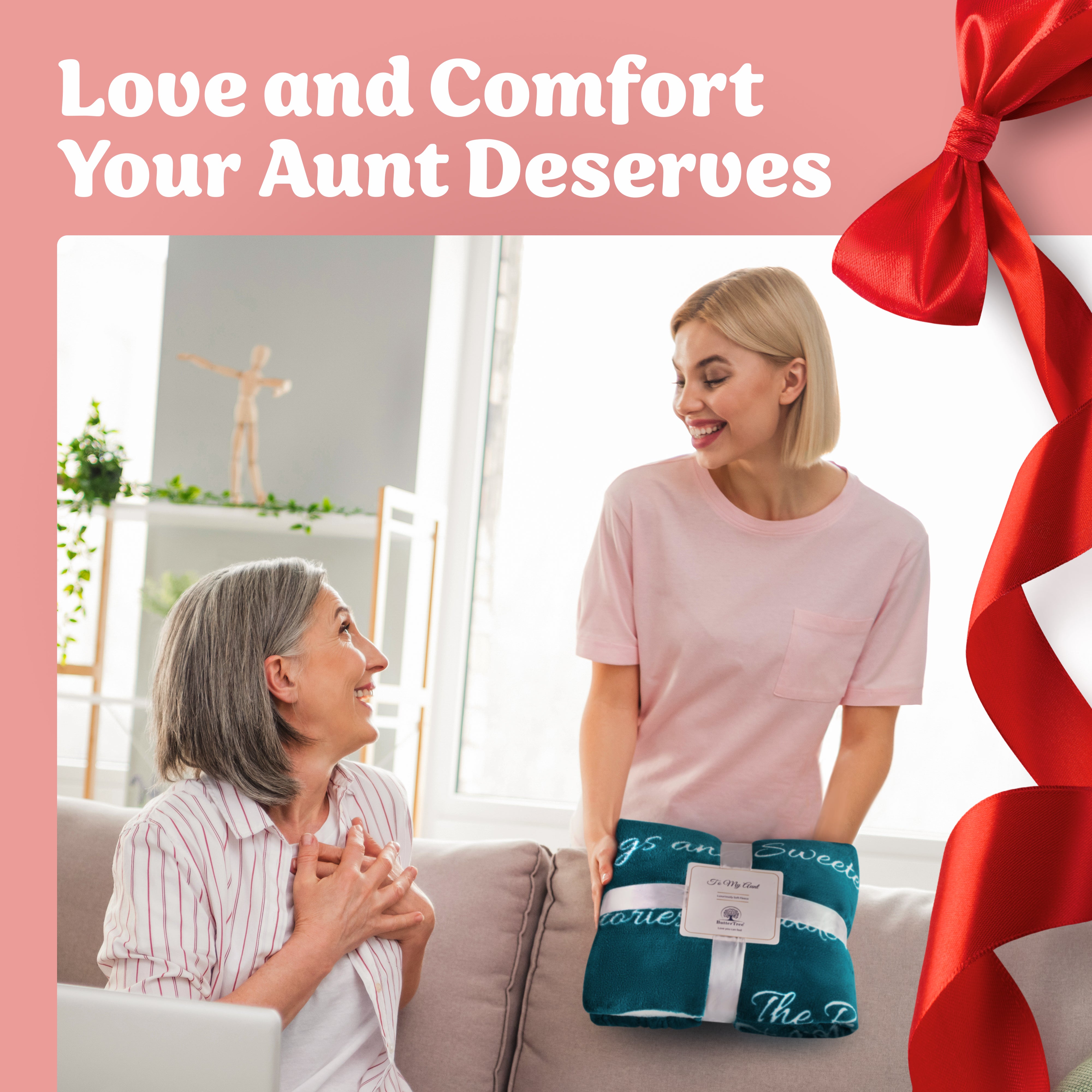 Aunt Gift Blanket (Coral Blue)
