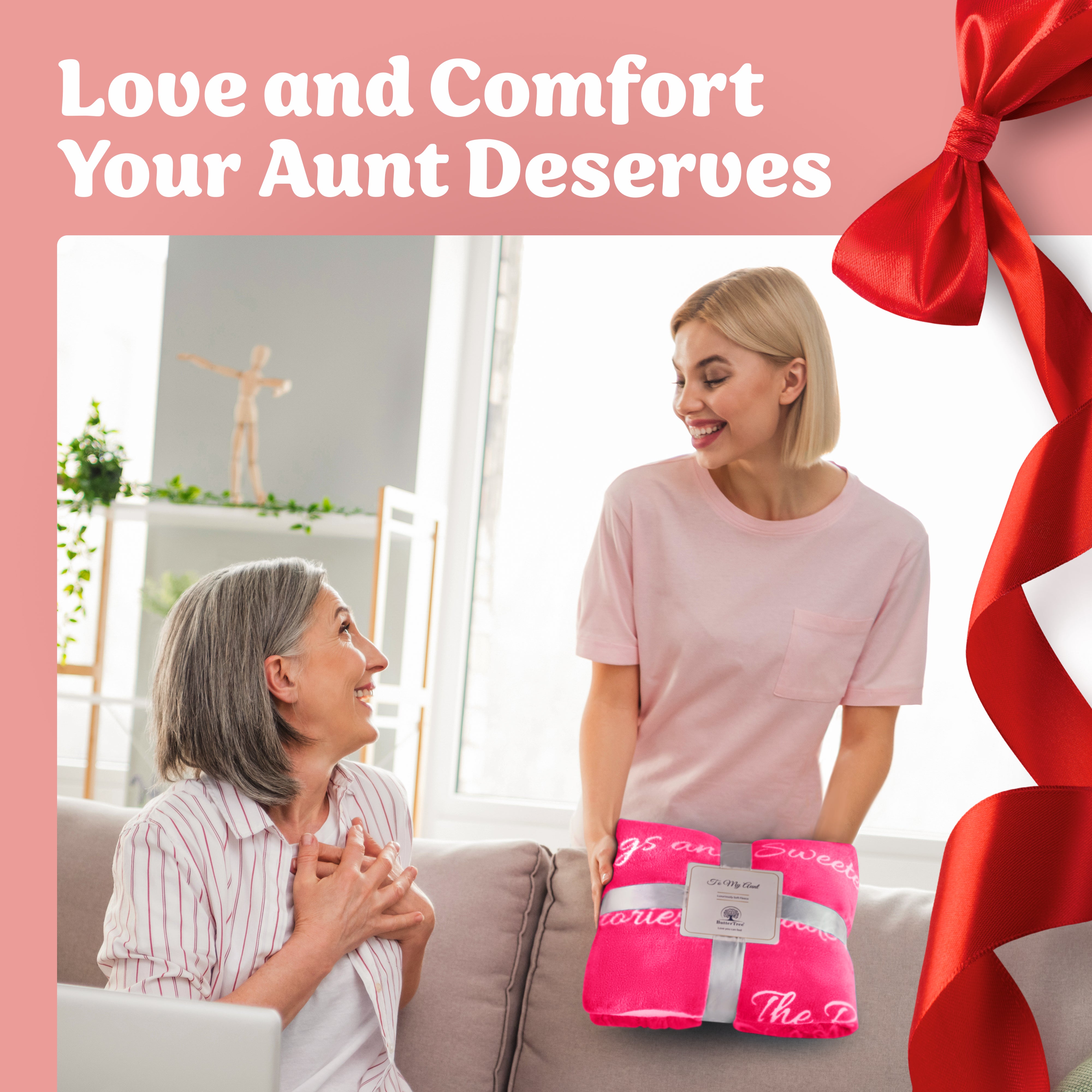 Aunt Gift Blanket (Rose Pink)