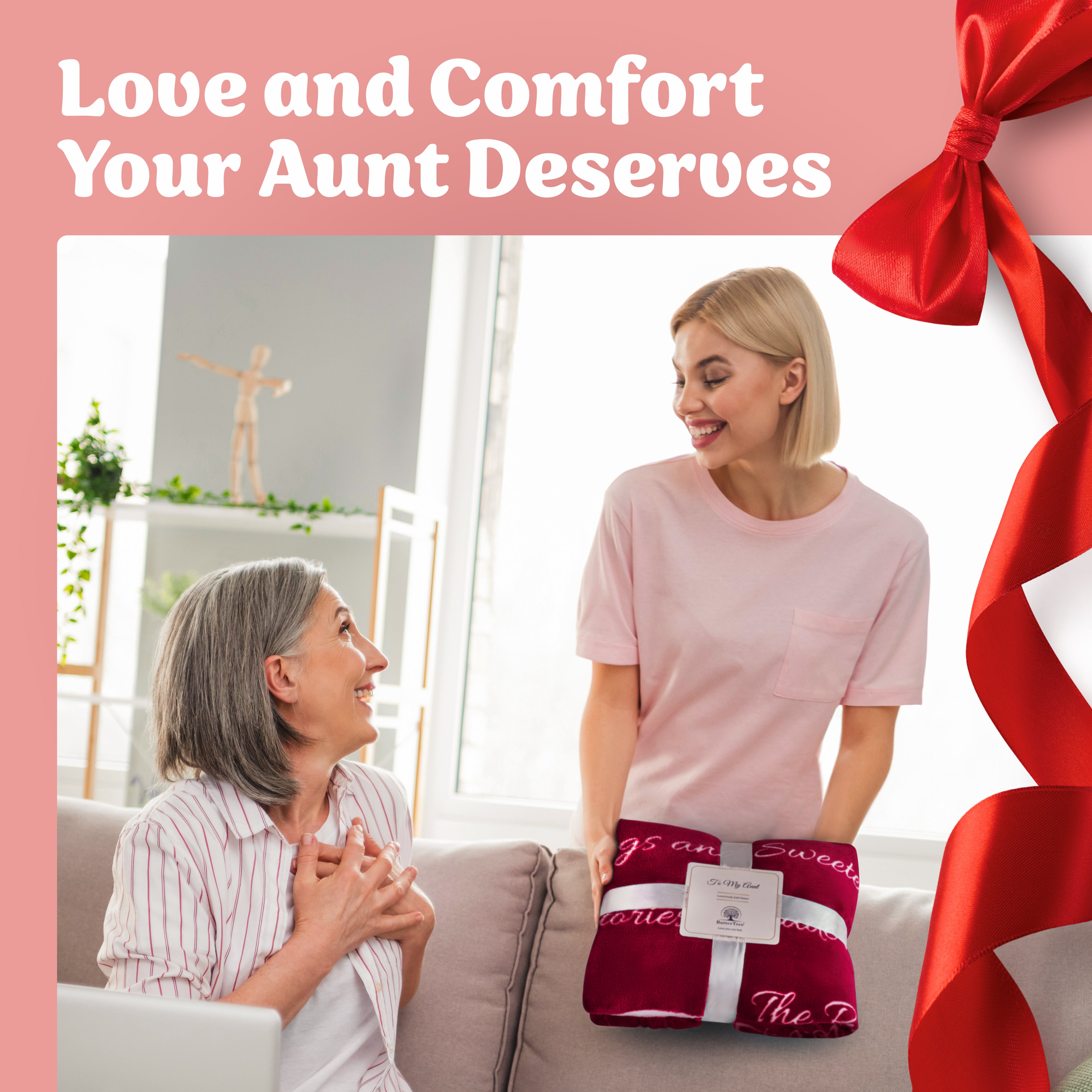 Aunt Gift Blanket (Merlot Red)