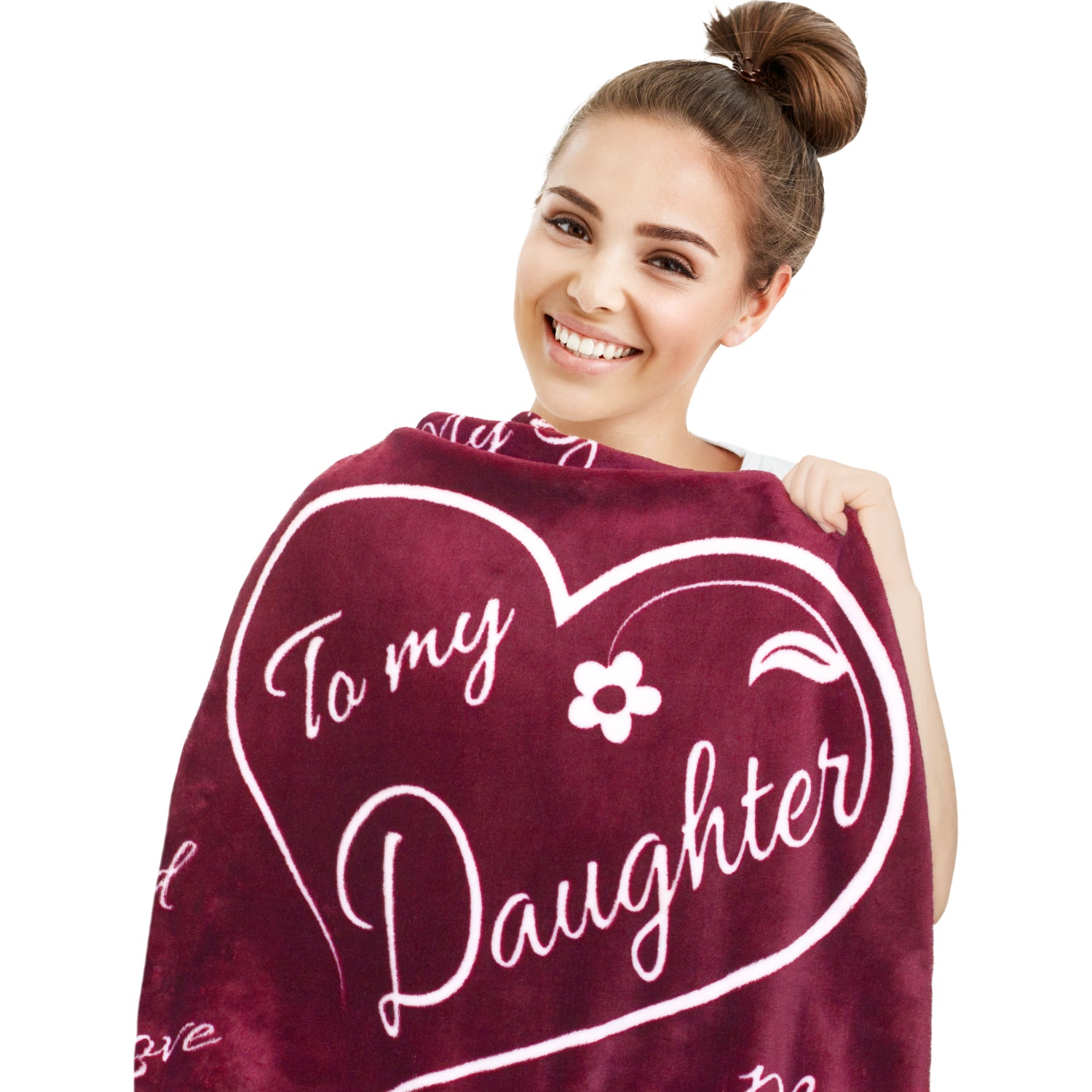 Daughter Gift Blanket (Merlot Red)