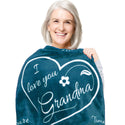 Grandma Gift Blanket (Coral Blue)