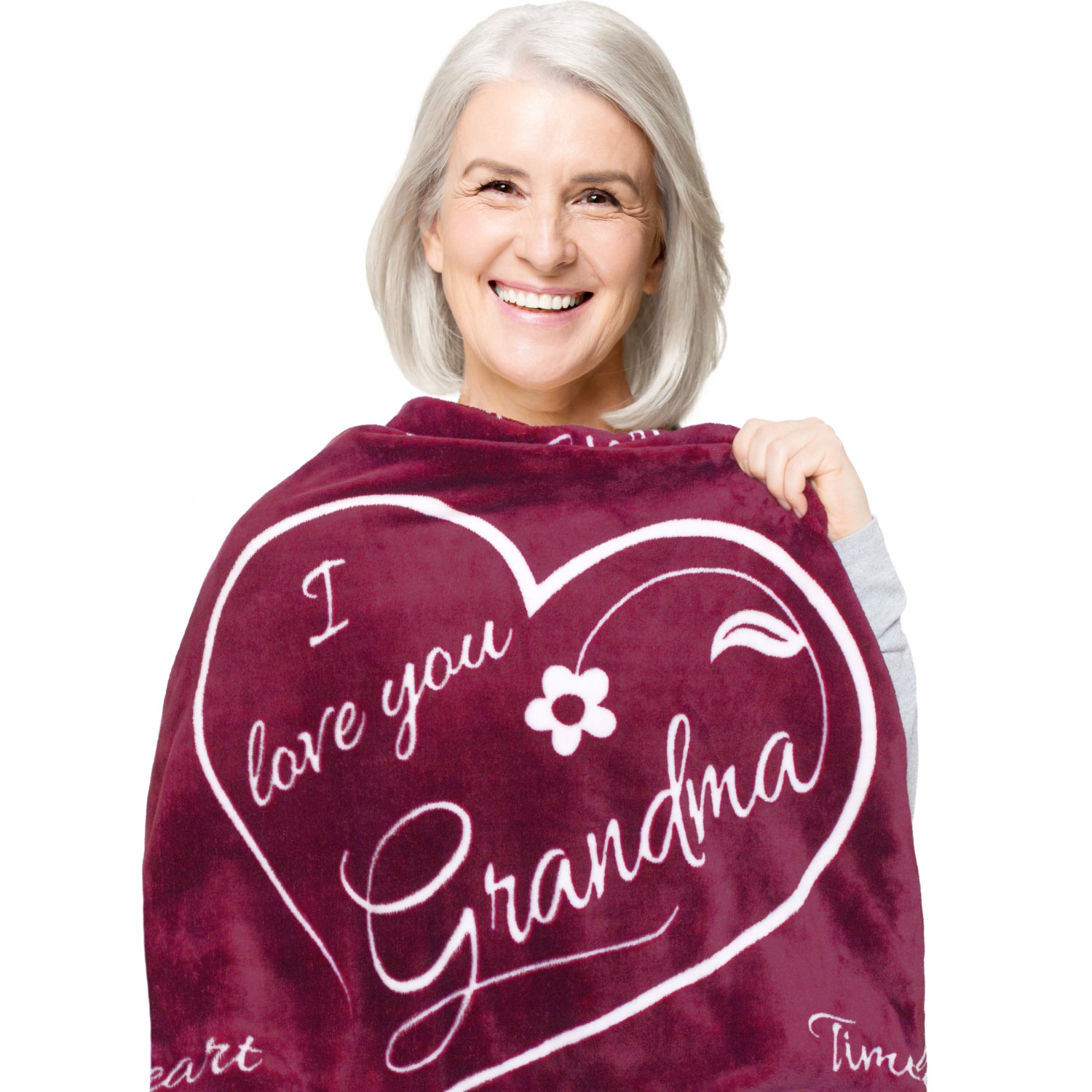 Grandma Gift Blanket (Merlot Red)