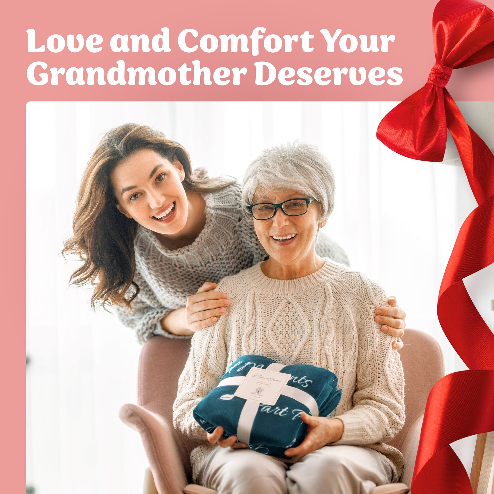 Grandma Gift Blanket (Coral Blue)