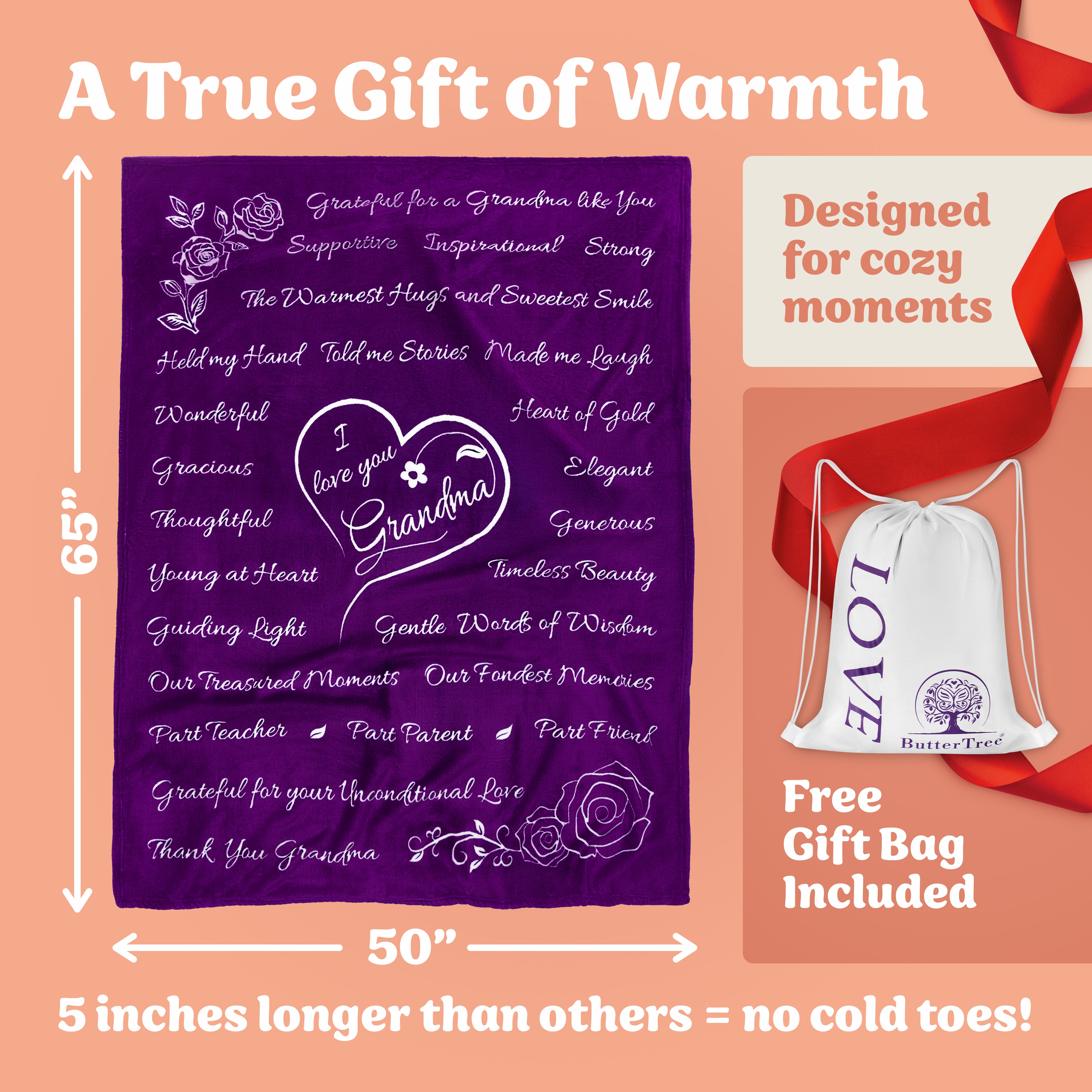 Grandma Gift Blanket (Purple)
