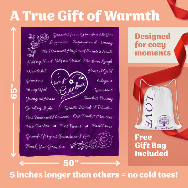 Grandma Gift Blanket (Purple)