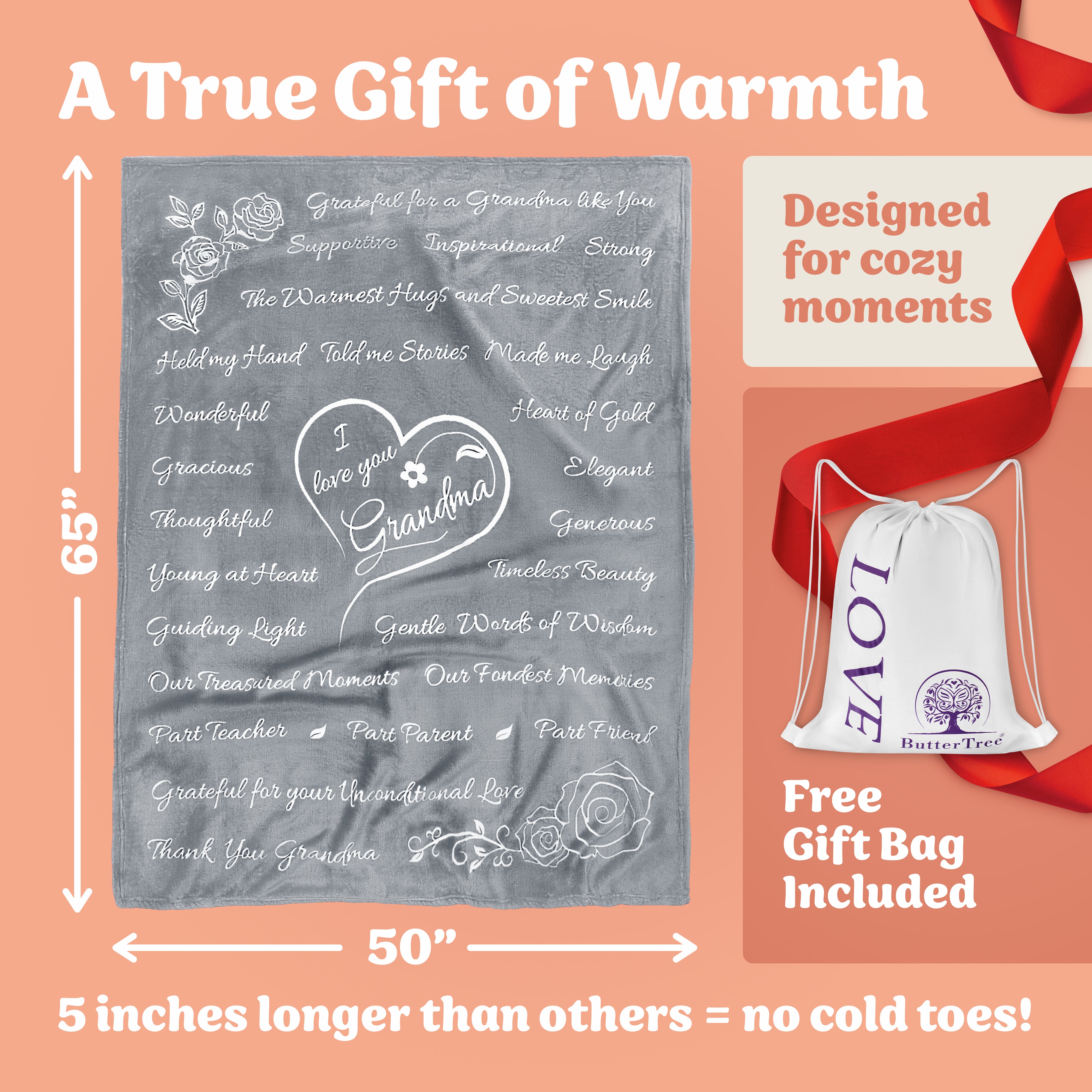 Grandma Gift Blanket (Silver)
