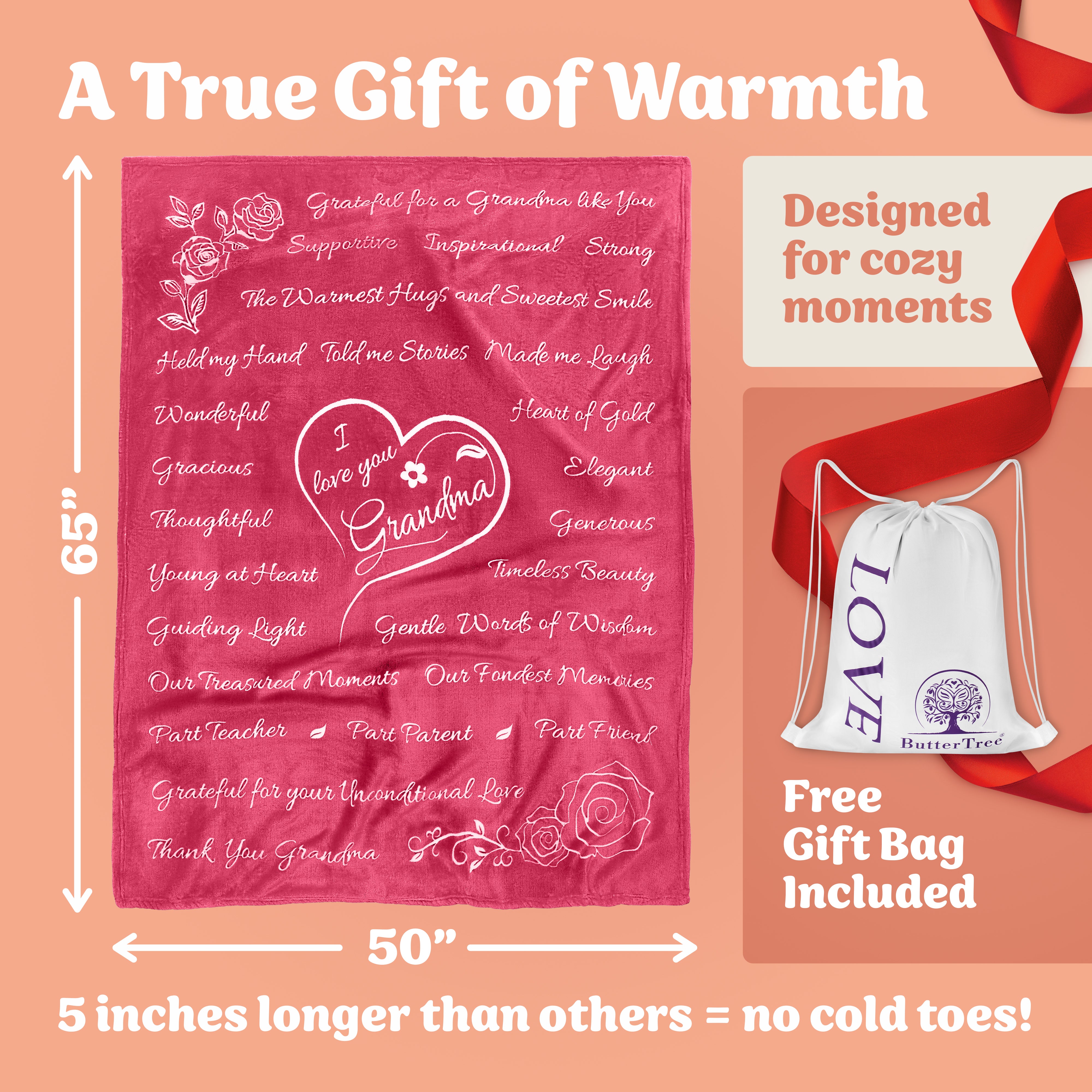 Grandma Gift Blanket (Pink)