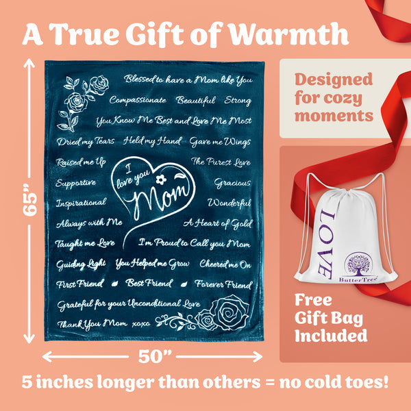 Mom Gift Blanket (Coral Blue)