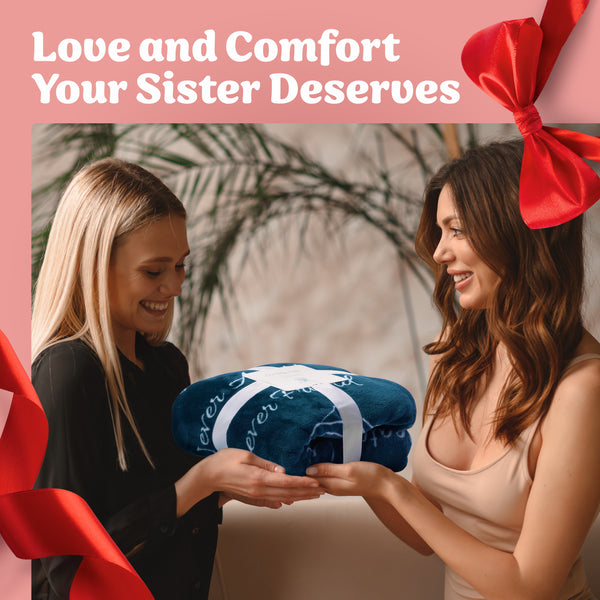 Sister Gift Blanket (Coral Blue)
