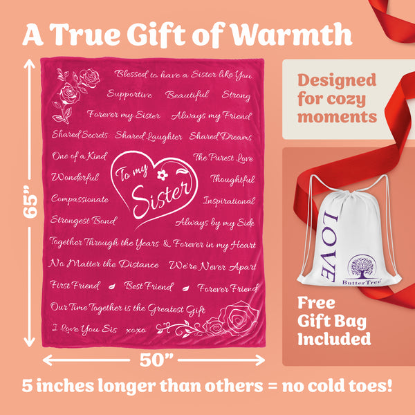 Sister Gift Blanket (Rose Pink)