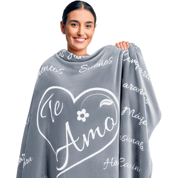 Te Amo Gift Blanket (Silver)