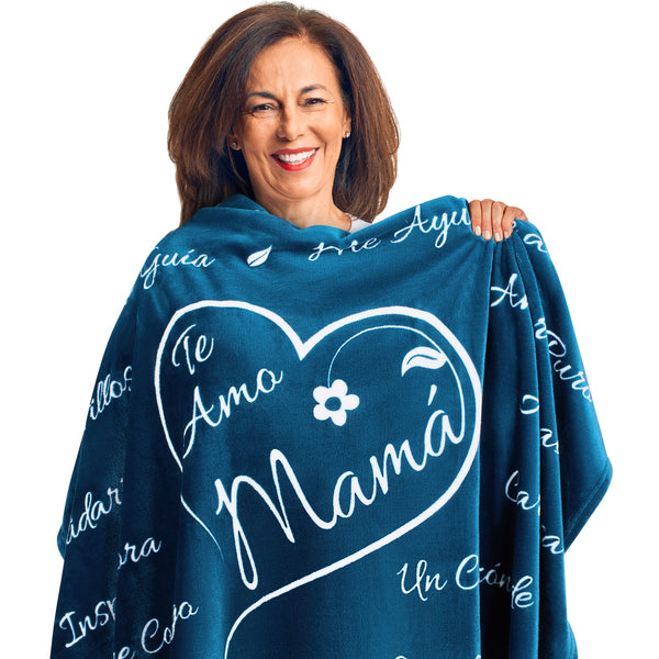 Mamá Gift Blanket (Coral Blue)
