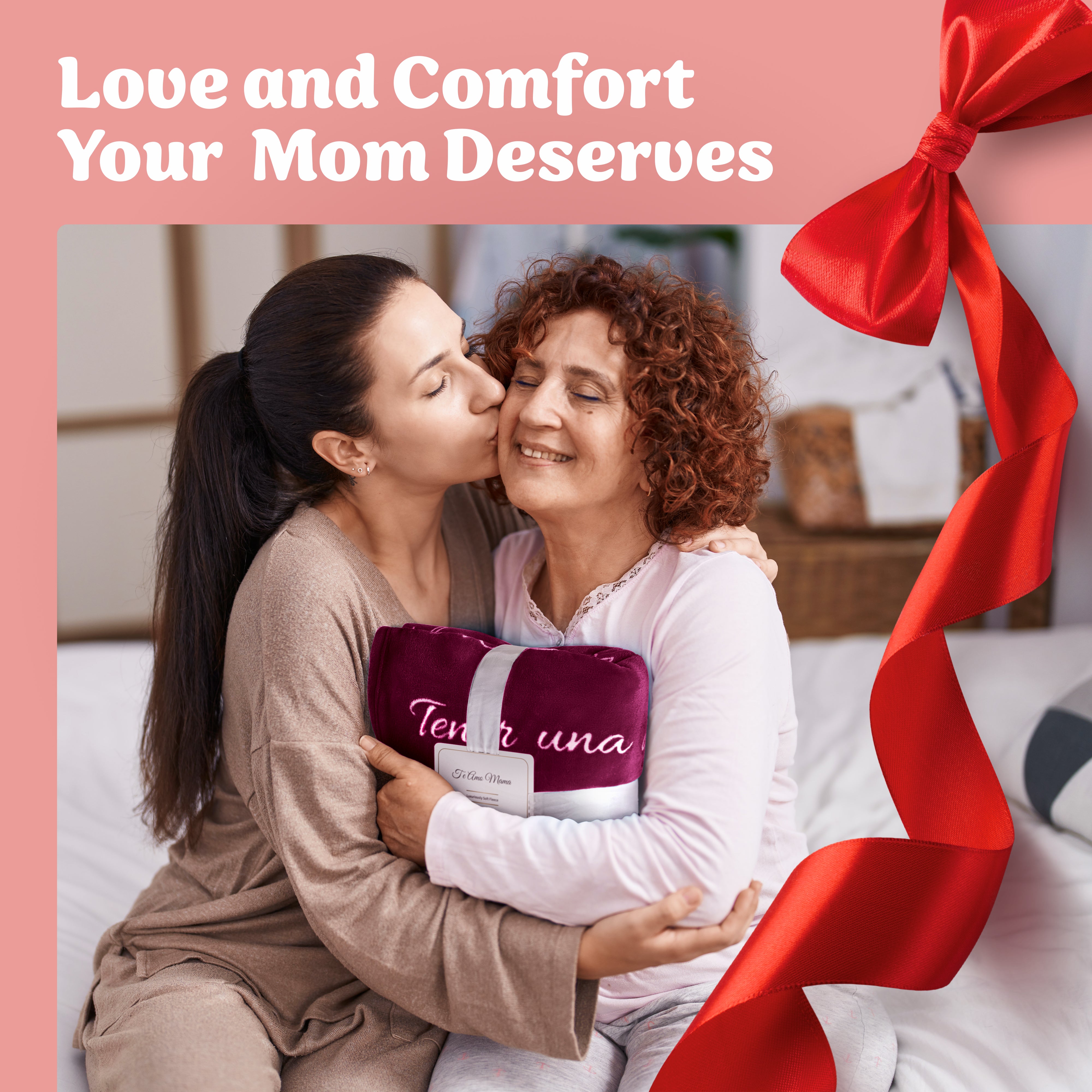 Mamá Gift Blanket (Merlot Red)